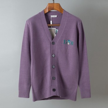 디올 남성 퍼플 브이넥 가디건 - Dior Mens Purple Cardigan 
