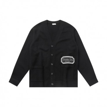 디올 남성 블랙 브이넥 가디건 - Dior Mens Black Cardigan 
