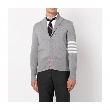 톰브라운 남성 브이넥 그레이 가디건 - Thom Browne Mens Gray Cardigan 