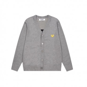 꼼데 남/녀 그레이 브이넥 가디건 - Cdgplay Unisex Gray Cardigan 