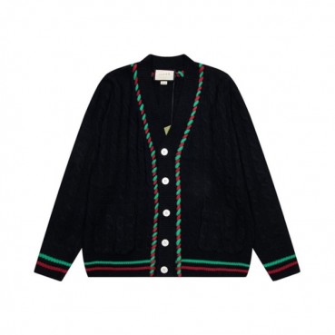 구찌 남/녀 브이넥 블랙 가디건 - Gucci Unisex Black Cardigan 