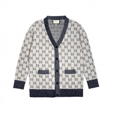 구찌 남/녀 브이넥 그레이 가디건 - Gucci Unisex Gray Cardigan 