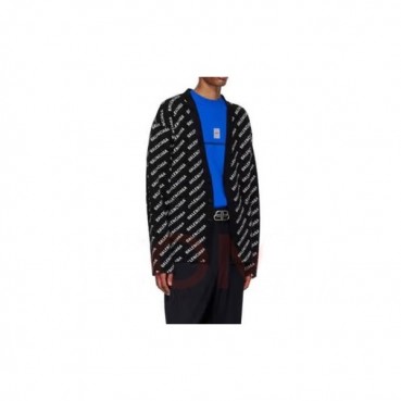 발렌시아가 남성 브이넥 가디건 - Balenciaga Mens Black Cardigan 