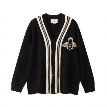 구찌 남/녀 브이넥 블랙 가디건 - Gucci Unisex Black Cardigan 