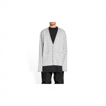 발렌시아가 남성 브이넥 가디건 - Balenciaga Mens Gray Cardigan 