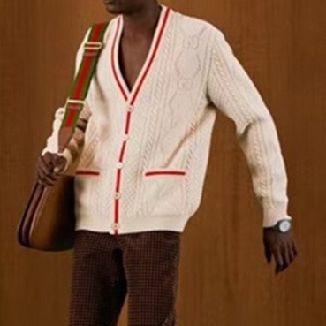 구찌 남/녀 브이넥 아이보리 가디건 - Gucci Unisex Ivory Cardigan 