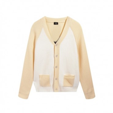 펜디 남성 브이넥 아이보리 가디건 - Fendi Mens Ivory Cardigan 