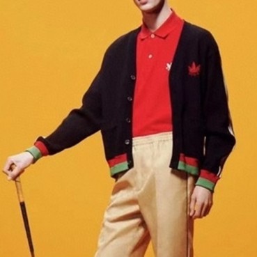 구찌 남/녀 브이넥 네이비 가디건 - Gucci Unisex Navy Cardigan 