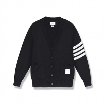 톰브라운 남성 브이넥 블랙 가디건 - Mens Black Cardigan 