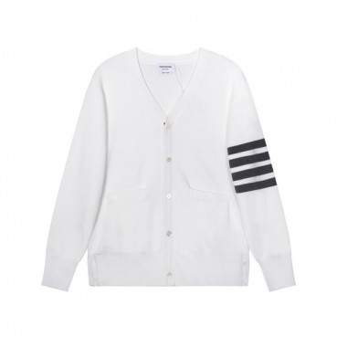 톰브라운 남성 브이넥 화이트 가디건 - Mens White Cardigan 