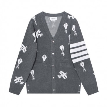 톰브라운 남성 브이넥 그레이 가디건 - Mens Gray Cardigan 