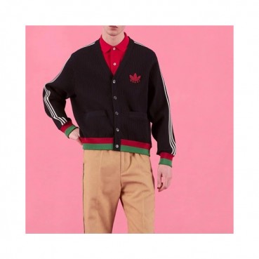 구찌 남성 브이넥 블랙 가디건 - Mens Black Cardigan 