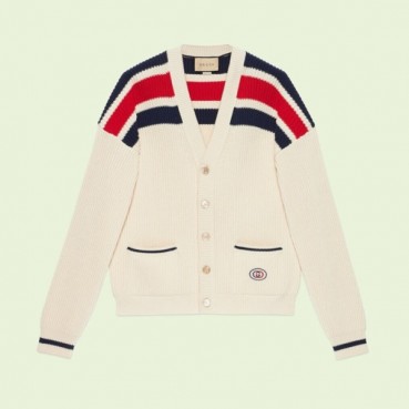 구찌 남성 브이넥 아이보리 가디건 - Mens Ivory Cardigan 