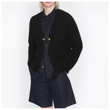 디올 남성 블랙 브이넥 가디건 - Mens Black Cardigan 