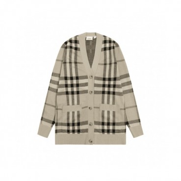 Burberry  Unisex Vintage V-neck Cardigan Gray 