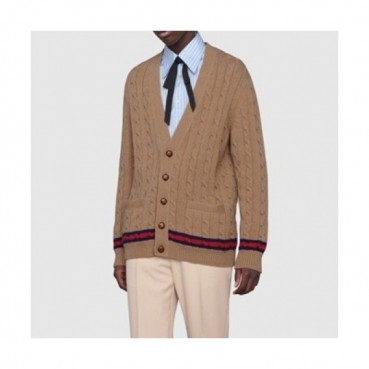 Gucci  Mens Logo Basic Knit Cardigan Camel - 구찌 2021 남성 로고 베이직 가디건 Guc04514x Size(xs 