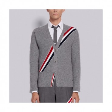 Thom Browne  Mm/Wm Strap V-neck Cardigan Gray 
