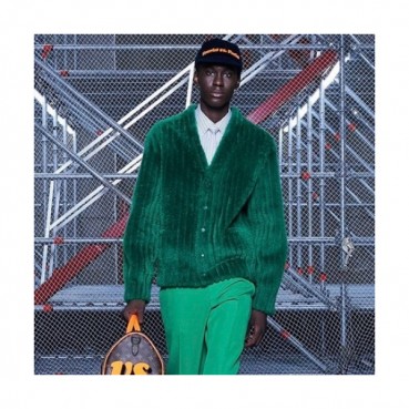 Louis vuitton  Mens Monogram V-neck Cardigan Green 