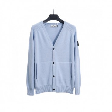 Stone Island Mens Casual Wool Cardigan Blue - 스톤아일랜드 2021 남성 캐쥬얼 울 가디건 