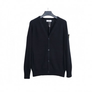 Stone Island Mens Casual Wool Cardigan Black - 스톤아일랜드 2021 남성 캐쥬얼 울 가디건 