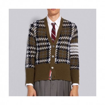 Thom Browne  Mm/Wm Strap V-neck Cardigan Khaki 