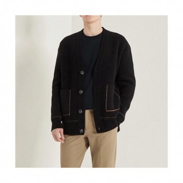 Hermes  Mens Casual Cashmere Cardigan Black - 에르메스 2021남성 캐쥬얼 캐시미어 가디건 Her0712x.Size(m 