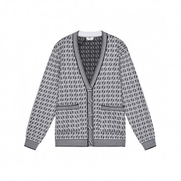Fendi  Mens Trendy V-neck Cardigan Black 