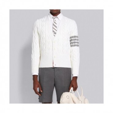Thom Browne  Mm/Wm Strap V-neck Cardigan Ivory 