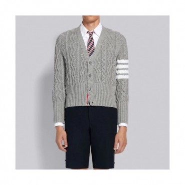 Thom Browne  Mm/Wm Strap V-neck Cardigan Gray 