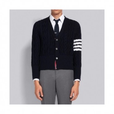 Thom Browne  Mm/Wm Strap V-neck Cardigan Navy 