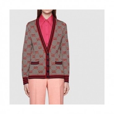 Gucci Womens Trendy V-neck Cardigan Red 