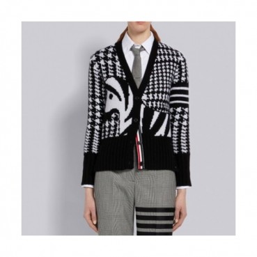 Thom Browne  Mm/Wm Strap V-neck Cardigan Black 