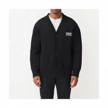 Burberry  Mens Vintage V-neck Cardigan Black 