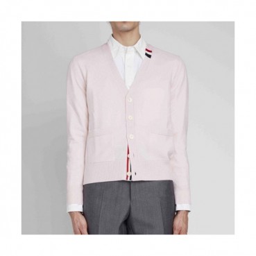 Thom Browne  Mm/Wm Strap V-neck Cardigan Pink 