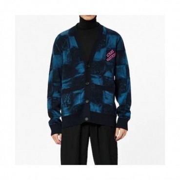 Louis vuitton  Mens Monogram V-neck Cardigan Blue 