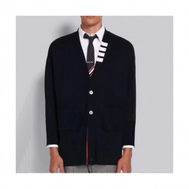 Thom Browne  Mm/Wm Strap V-neck Cardigan Navy 