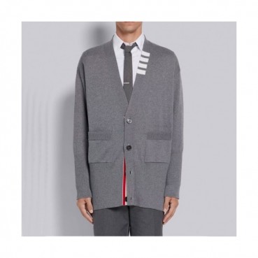 Thom Browne  Mm/Wm Strap V-neck Cardigan Gray 