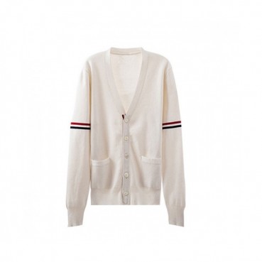 Thom Browne  Mm/Wm Strap V-neck Cardigan White 