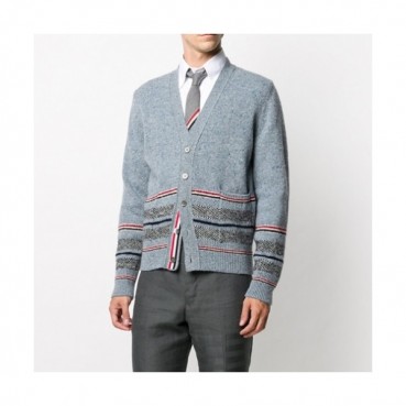 Thom Browne  Mm/Wm Strap V-neck Cardigan Gray 