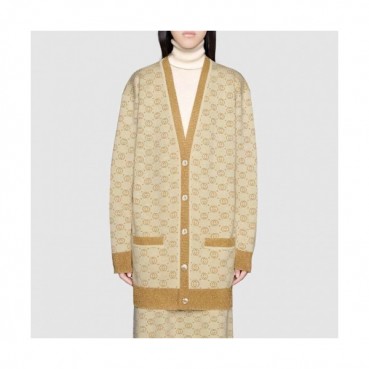 Gucci Womens Trendy V-neck Wool Cardigan 