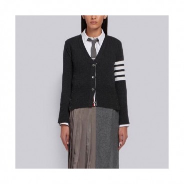Thom Browne 2020 Womens Strap V-neck Wool Cardigan 