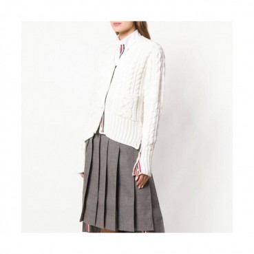 Thom Browne 2020 Womens Classic V-neck Wool Cardigan 
