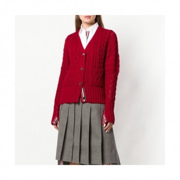 Thom Browne 2020 Womens Classic V-neck Wool Cardigan 
