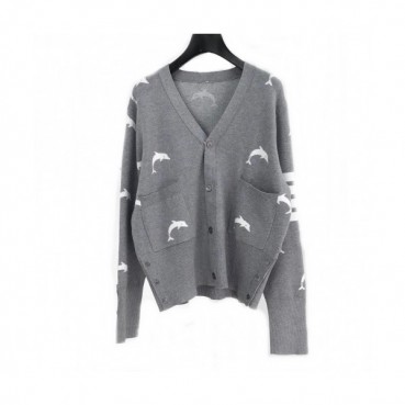 [톰브라운]Thom Browne 2020 Mens Classic V-neck Wool Cardigan 