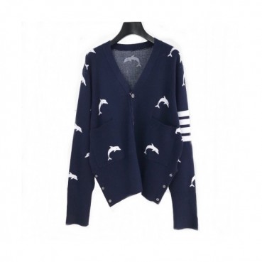 [톰브라운]Thom Browne 2020 Mens Classic V-neck Wool Cardigan 
