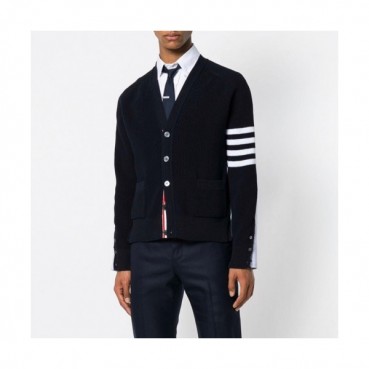 Thom Browne 2019  Mens Classic V-neck Knit Cardigan 