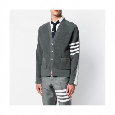 Thom Browne 2019  Mens Classic V-neck Knit Cardigan 