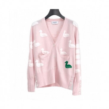 Thom Browne 2020 Womens Classic V-neck Wool Cardigan 
