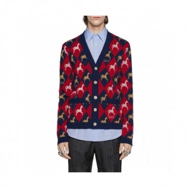 [커스텀급]Gucci 2020 Mm/Wm Trendy V-neck Wool Cardigan 