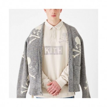 Mastermind Japan Mens Skull V-neck Wool Cardigan 